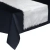Chemin de table Noël imitiation fourrure Fantasy - L. 150 x l. 45 cm - Blanc à paillettes argents