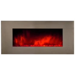 Cheminée électrique 2000w avec télécommande - pure inox xxl