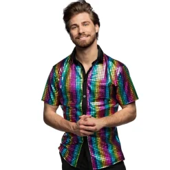 Chemise disco Diamond arc-en-ciel - Homme - XXL