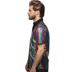 Chemise disco Diamond arc-en-ciel - Homme - XL