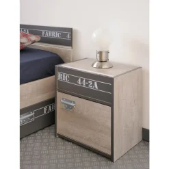 Chevet 1 porte 1 tiroir style industriel L40cm LOFTY