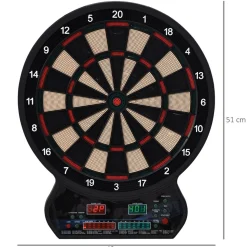 Cible jeu de fléchettes électronique 27 jeux principaux jusqu'à 8 joueurs affichage LED noir