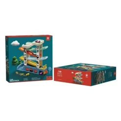 Circuit Automobile - TOP BRIGHT - 4 Voitures de Course - 4 Rampes - 2 Niveaux de Parking - Station-Service