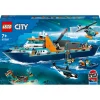 City 60368 - Le Navire d'Exploration Arctique, Grand Jouet avec Bateau Flottant, Hélicoptère, Sous-Marin, Épave de Viking, 7 Minifigurines et Figurine d'Orque