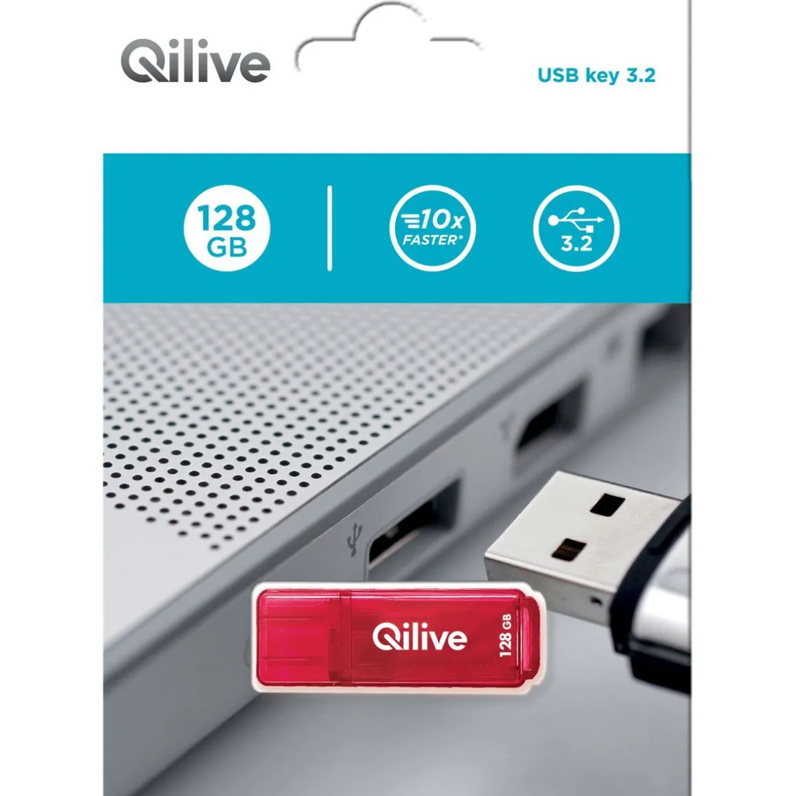 Clé USB 128GO USB3.2 K103 - Rouge