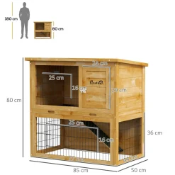 Clapier à lapin cage à lapin 2 étages 3 portes verrouillables bois pré-huilé