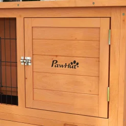 Clapier à lapin cage à lapin 2 étages 3 portes verrouillables bois pré-huilé