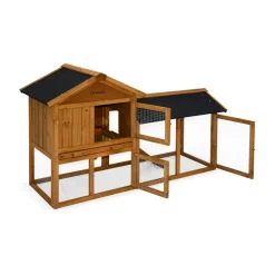 Clapier en bois Hotot pour lapin et autres rongeurs. 4 lapins. cage à lapin avec enclos. espace intérieur et extérieur. poulailler