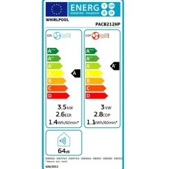 Climatiseur mobile réversible 3500w 35m2 - pacb212hp