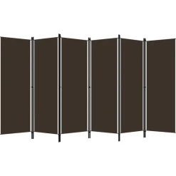Cloison de separation 6 panneaux Marron 300x180 cm