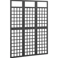 Cloison de separation a 3 panneaux Bois de pin Noir 121x180 cm