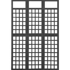 Cloison de separation a 3 panneaux Bois de pin Noir 121x180 cm
