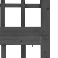 Cloison de separation a 3 panneaux Bois de pin Noir 121x180 cm