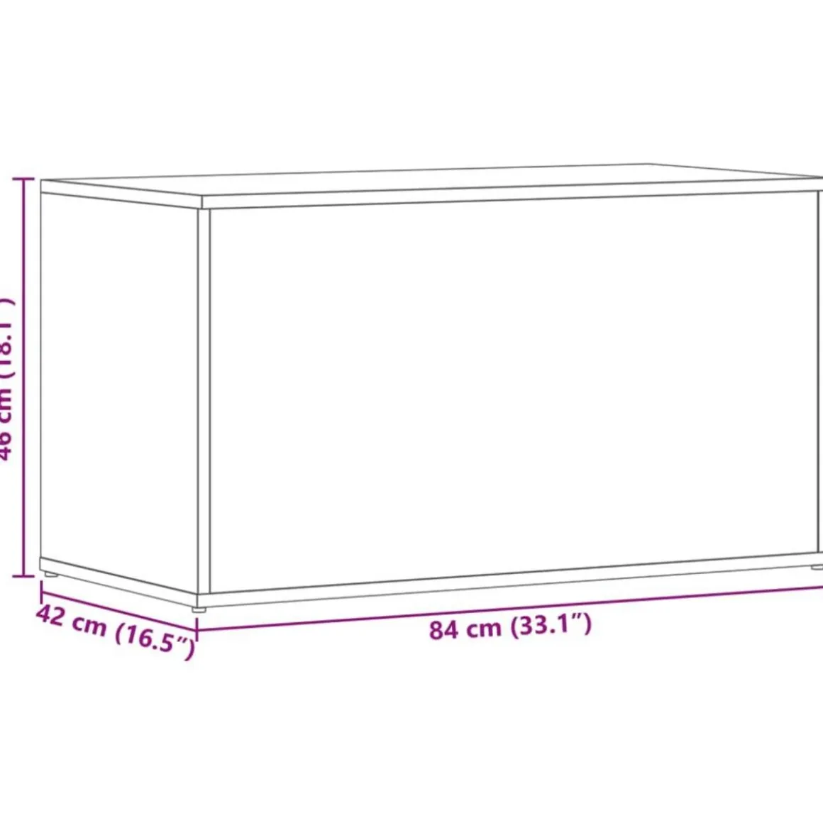 Coffre de rangement Gris beton 84x42x46 cm Bois d'ingenierie