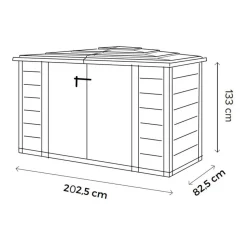 Coffre de rangement jardin rangement à vélo résine - 1930L - Beige et marron clair - BOX EVO 200