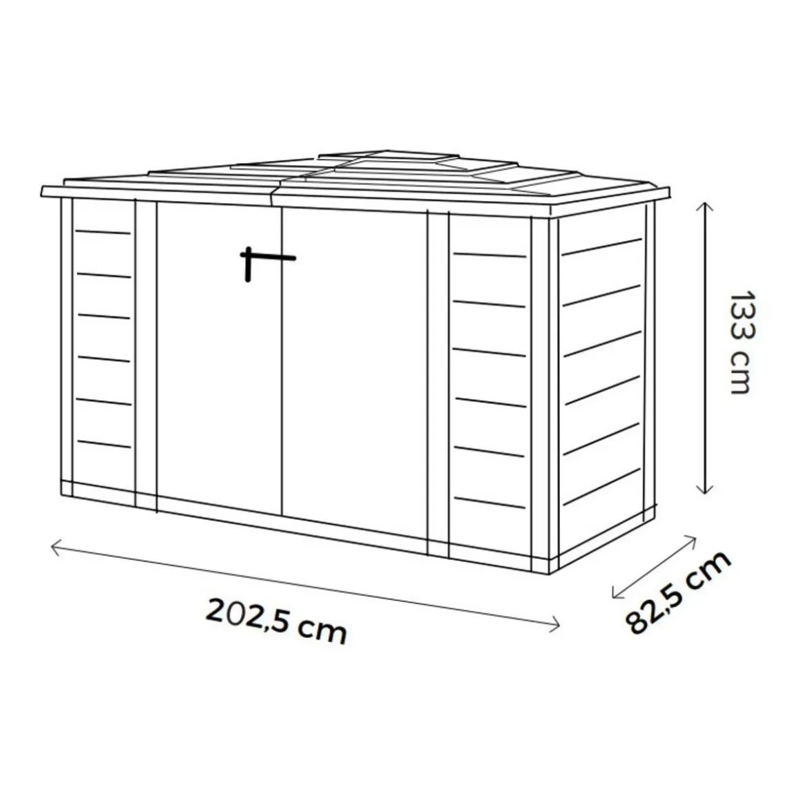 Coffre de rangement jardin rangement à vélo résine - 1930L - Beige et marron clair - BOX EVO 200