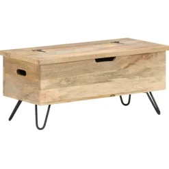 Coffre 90x40x45 cm Bois solide de manguier