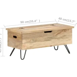 Coffre 90x40x45 cm Bois solide de manguier