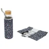 Coffret Bouteille & Couverts Pochette 50cl Bleu