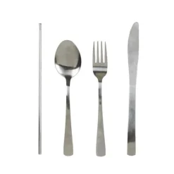 Coffret Bouteille & Couverts Pochette 50cl Bleu