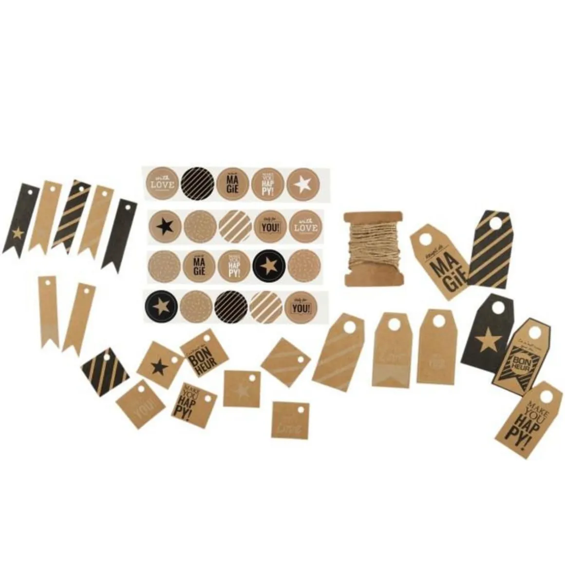 Coffret Déco Cadeaux Kraft 30cm Marron