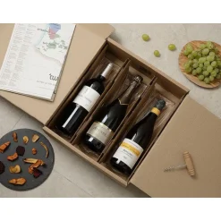 Coffret de 3 bouteilles : vin rouge, vin blanc et champagne livrés à domicile - Coffret Cadeau Gastronomie