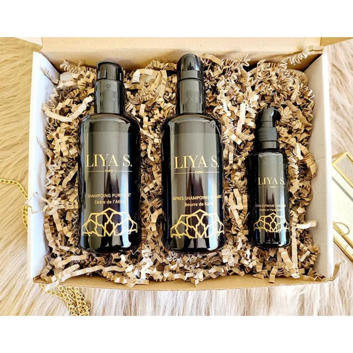 Coffret de 3 produits bio haut de gamme pour cheveux gras - Coffret Cadeau Bien-être