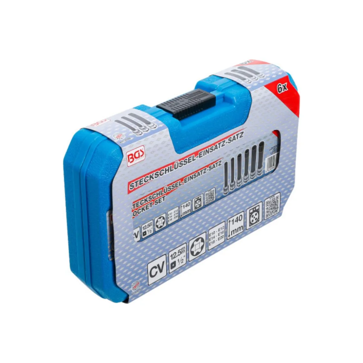 Coffret de douilles profil E extra longues BGS TECHNIC - 12,5 mm - E20 - 6 pcs - 2028