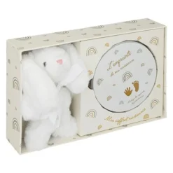 Coffret de Naissance Empreinte & Peluche 28cm Beige