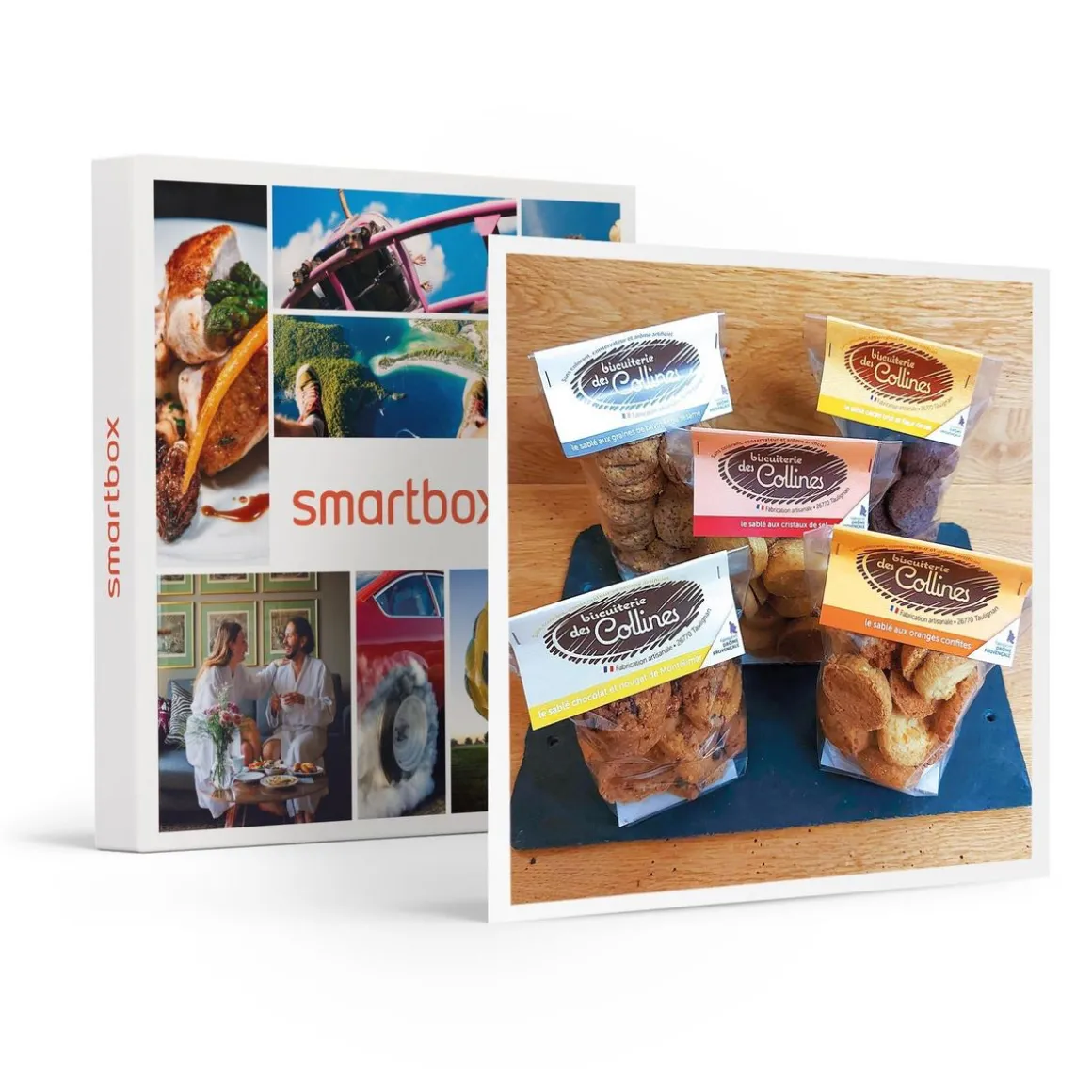 Coffret gourmand avec déclinaison de sablés à recevoir à la maison - Coffret Cadeau Gastronomie