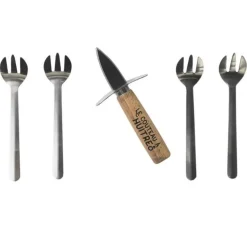 Coffret Huîtres Couteau & 4 Fourchettes 14cm Naturel