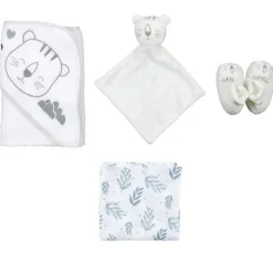 Coffret Naissance 4 Pièces Tigre 0-3 Mois Blanc