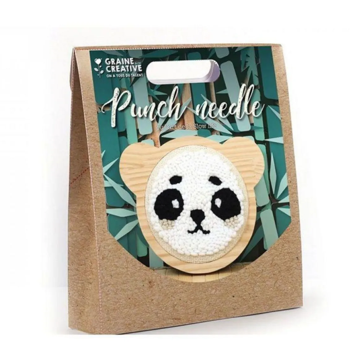 Coffret punch needle - Petit panda ø 15 cm