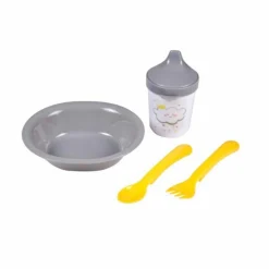 Coffret Repas 4 Pièces pour Bébé Ciel Gris