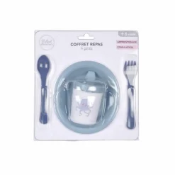 Coffret Repas 4 Pièces pour Bébé Océan Bleu