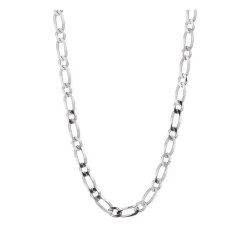 Collier / Chaîne Homme Argent 925 - Maille Figaro Alternée 1+1 - 55cm