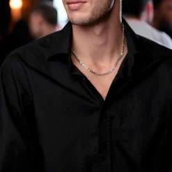 Collier / Chaîne Homme Argent 925 - Maille Figaro Alternée 1+3 - 60cm