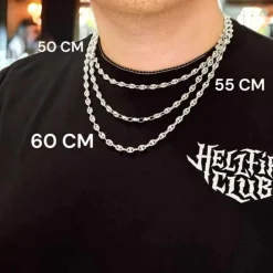 Collier / Chaîne Homme Argent 925 - Maille Grain de Café - 60cm