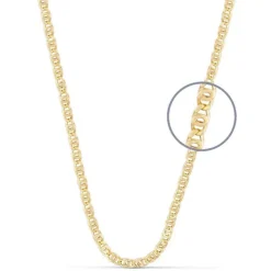 Collier / Chaîne Or Jaune Maille Oeil de Tigre - Homme - 60cm