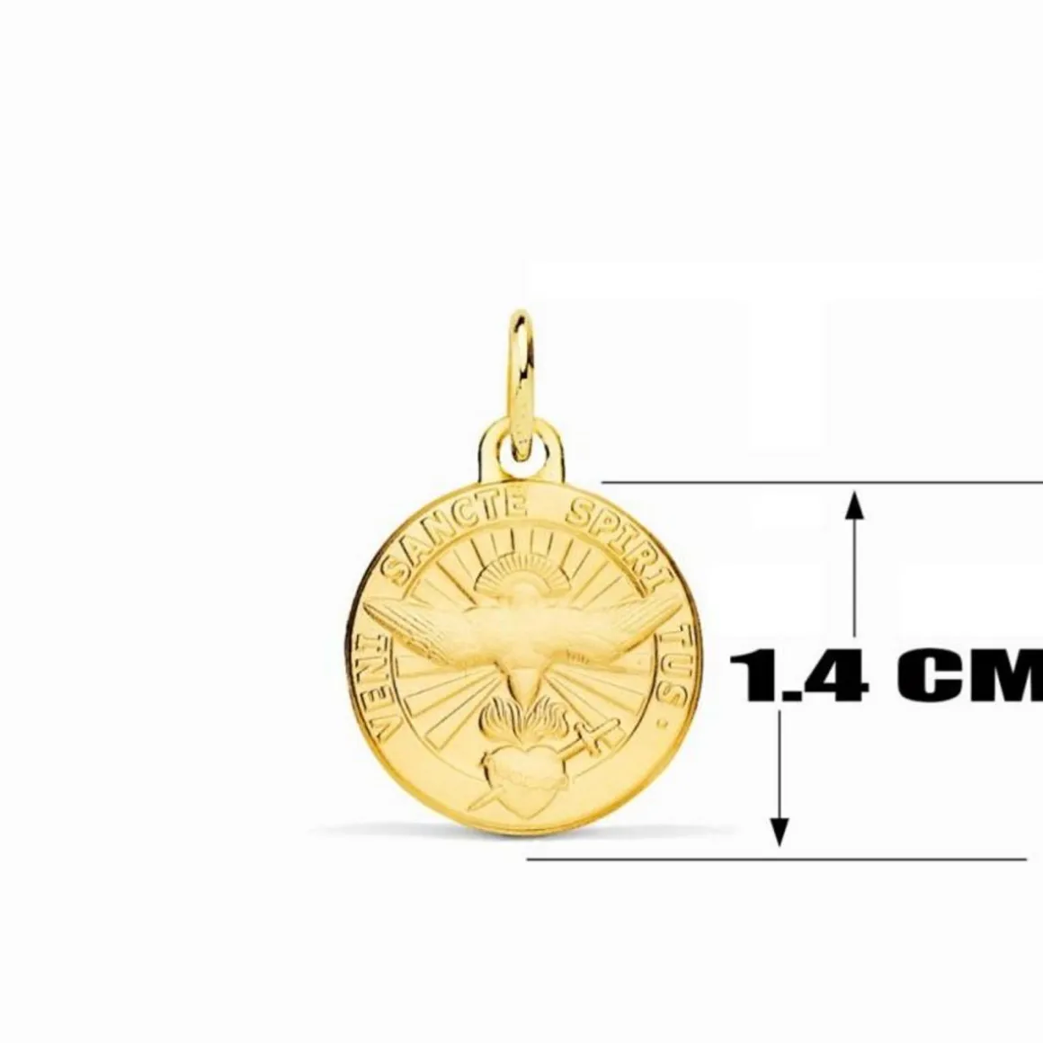 Collier - Médaille Saint Esprit Or Jaune - Chaîne Dorée - Gravure Offerte