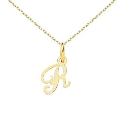Collier - Pendentif Lettre R Or 750/1000 - Chaine Dorée