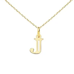 Collier - Pendentif Lettre J Or 750/1000 - Chaine Dorée