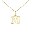 Collier - Pendentif Lettre M Or 750/1000 - Chaine Dorée