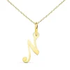 Collier - Pendentif Lettre N Or 750/1000 - Chaine Dorée