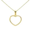 Collier - Pendentif Or 18 Carats 750/000 Jaune - Coeur - Chaine Dorée