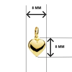 Collier - Pendentif Or 18 Carats 750/000 Jaune - Coeur - Chaine Dorée