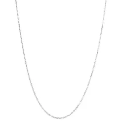 Collier - Pendentif Or Blanc Anneaux Enlacés Sertis de Zirconiums - Chaine Argentée - Femme