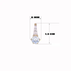 Collier - Pendentif Or Jaune Topaze Bleue et Zirconiums - Femme