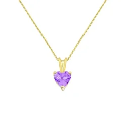 Collier - Pendentif Or Jaune Améthyste Coeur - Femme