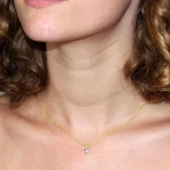 Collier - Pendentif Or Jaune Améthyste Coeur - Femme